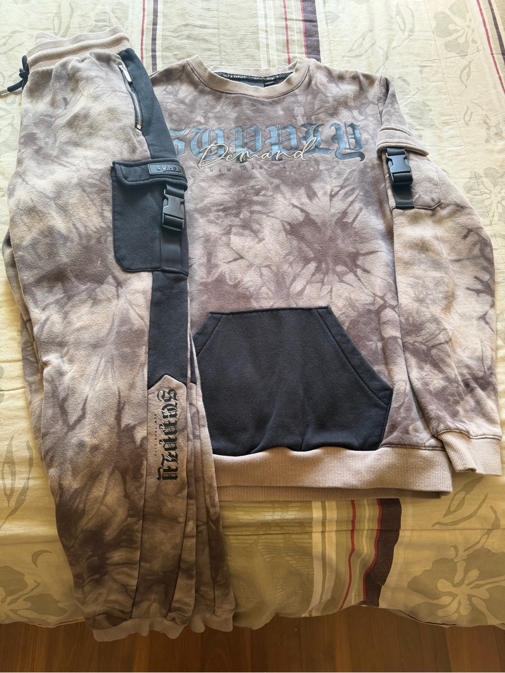 Track Pants & Joggers Set - Brown Tie-Dye